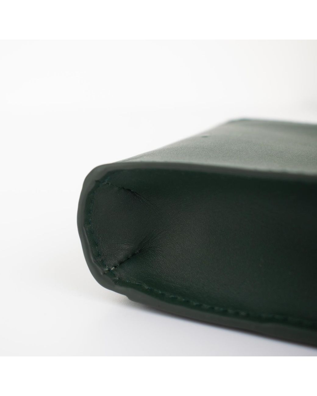 godi. Green Handmade Adjustable Leather Phone Bag With Pocket