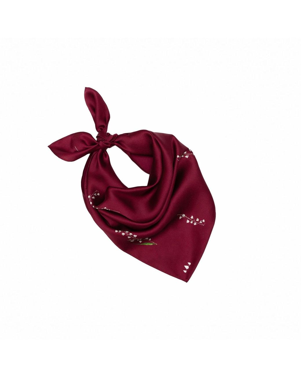 RainSisters Red Small Floral Natural Silk Scarf