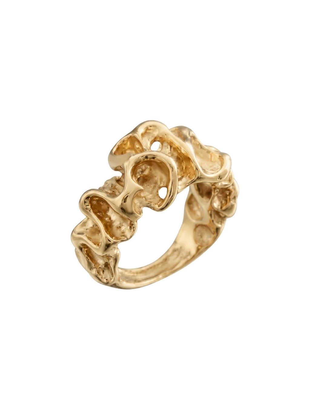 LINYA JEWELLERY Metallic Alveo Amorphous Textured & Plated Ring