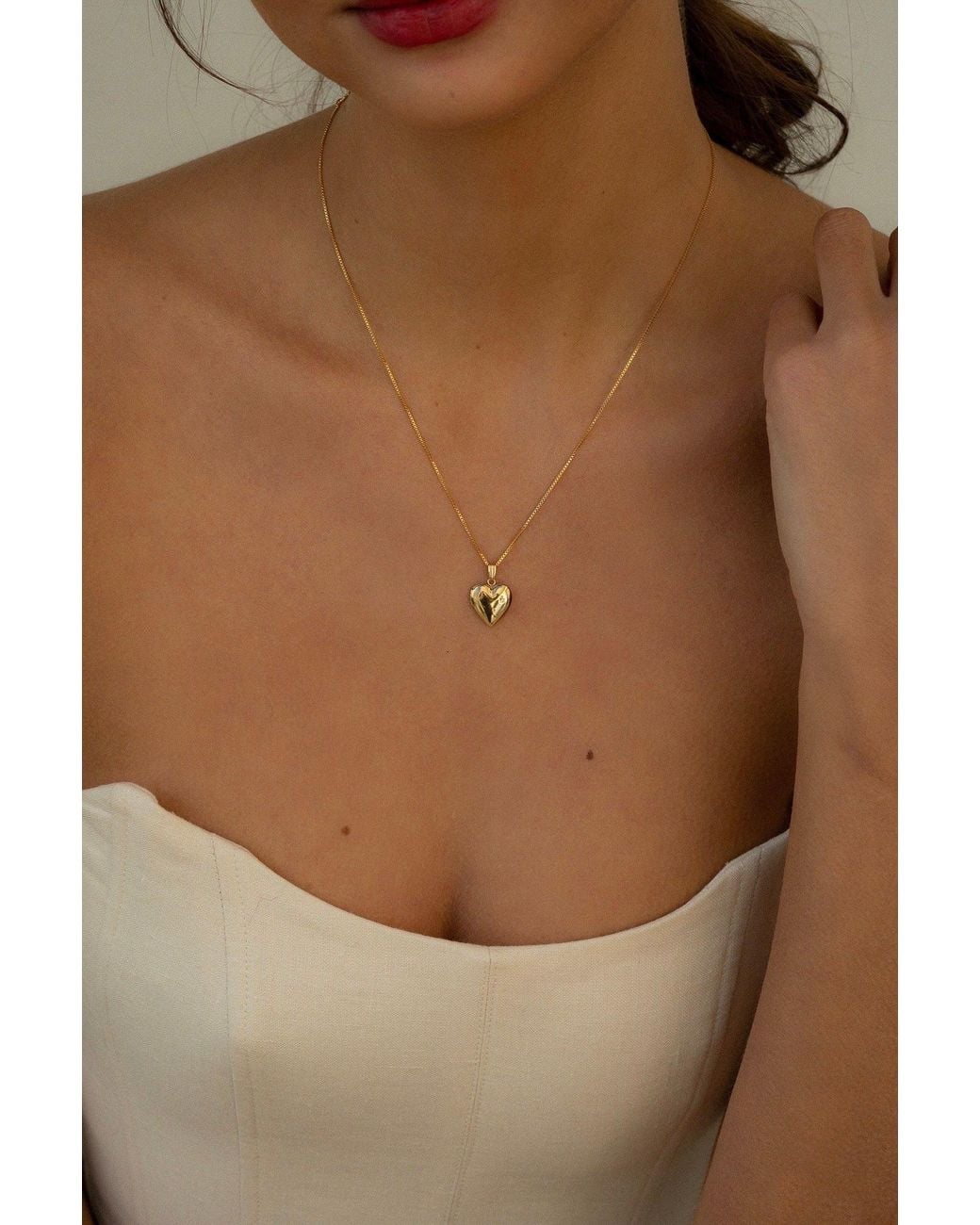 Katy Faye Metallic Mini Valentina Heart Locket