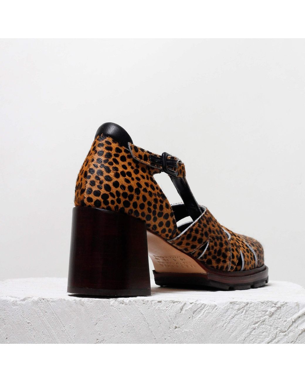 Mafalda Brown Maite Animal Print Heeled Sandals