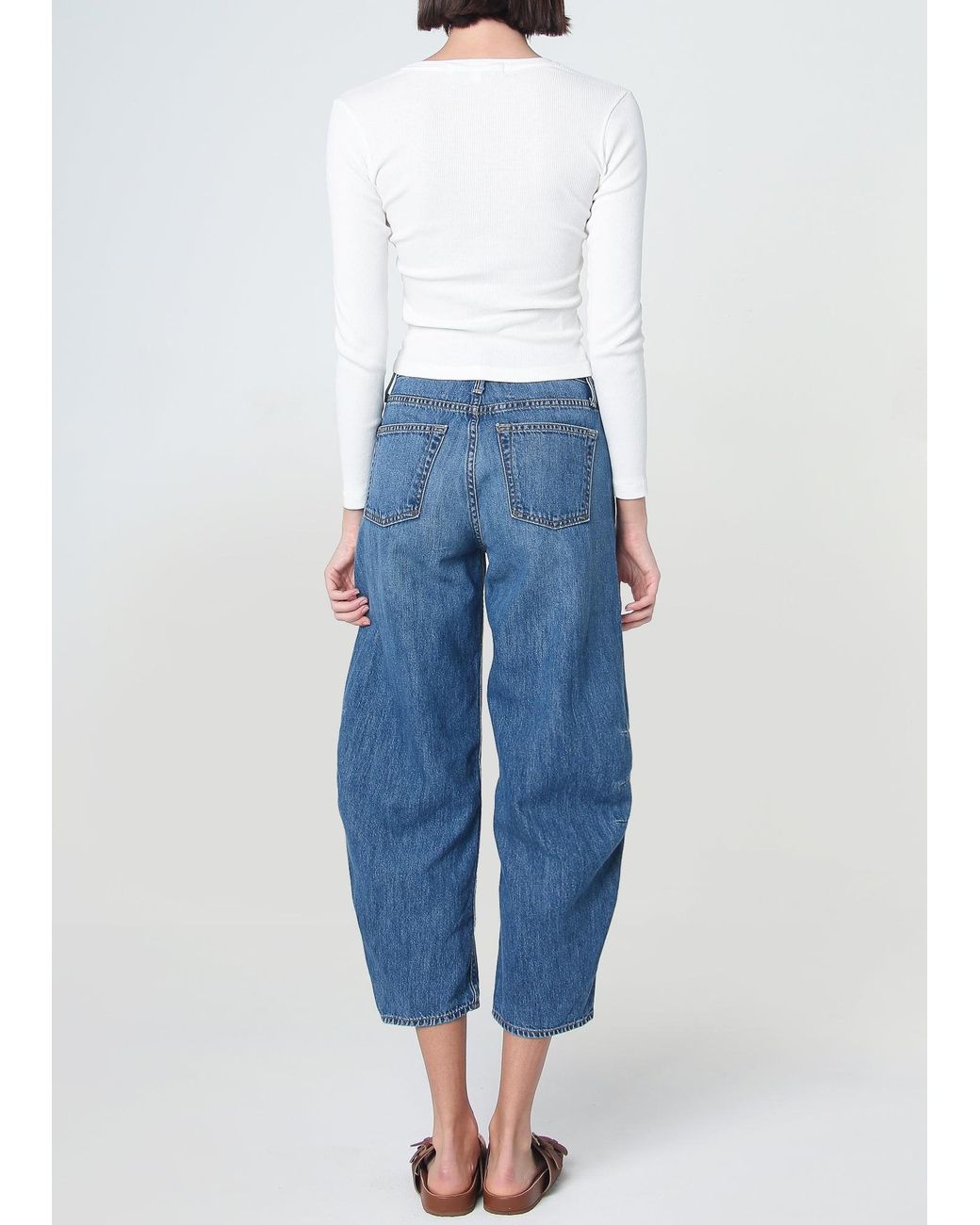 NOEND Blue Ava Flutter Slung Fit Jeans