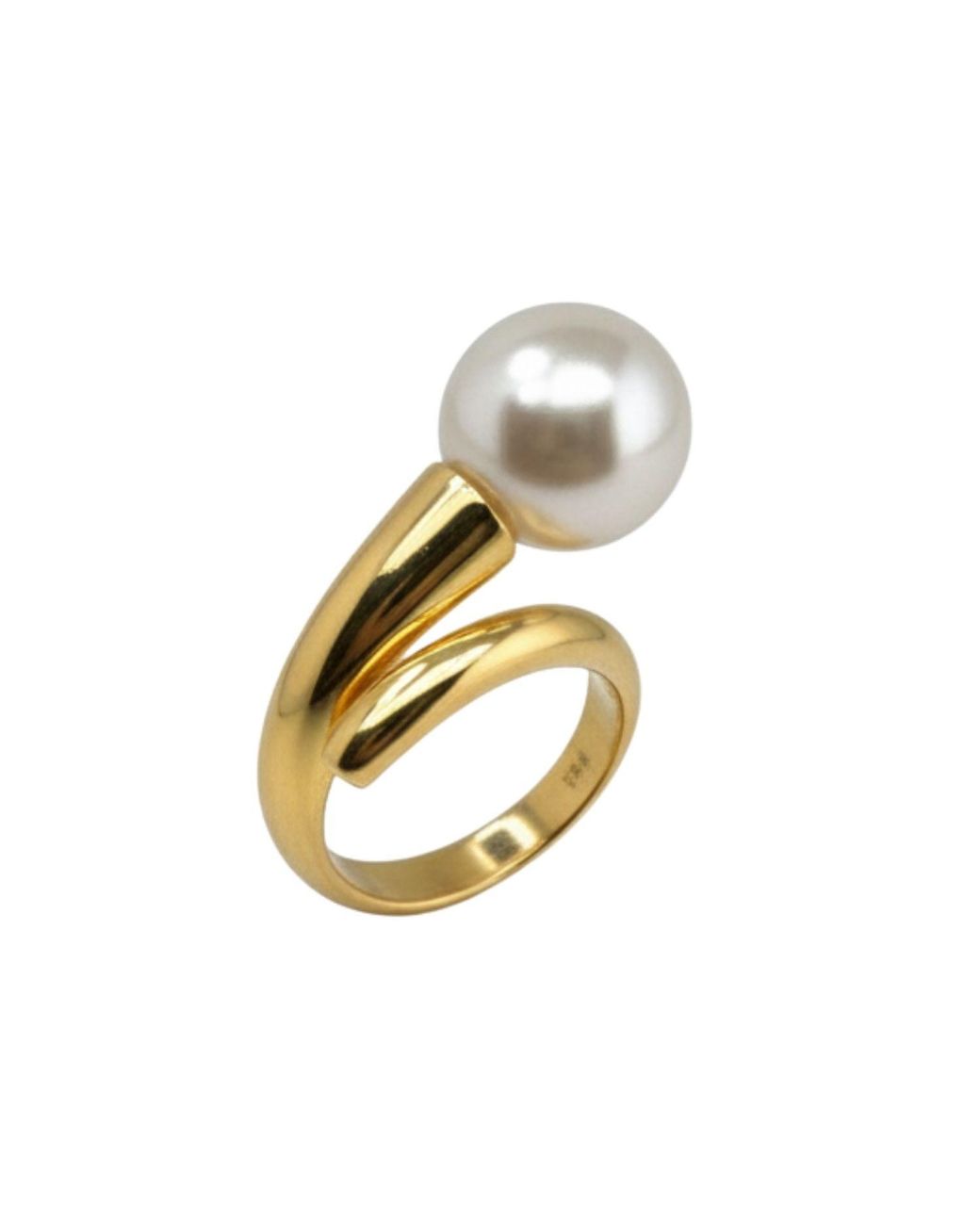 LINYA JEWELLERY Metallic Baroque Pearl Adjustable Ring