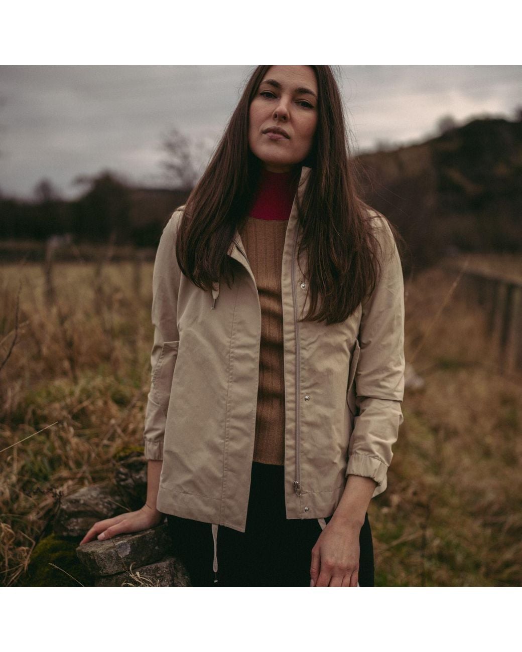 BEIRA Green Neutrals Luisa Water-Repellent A-Line Jacket