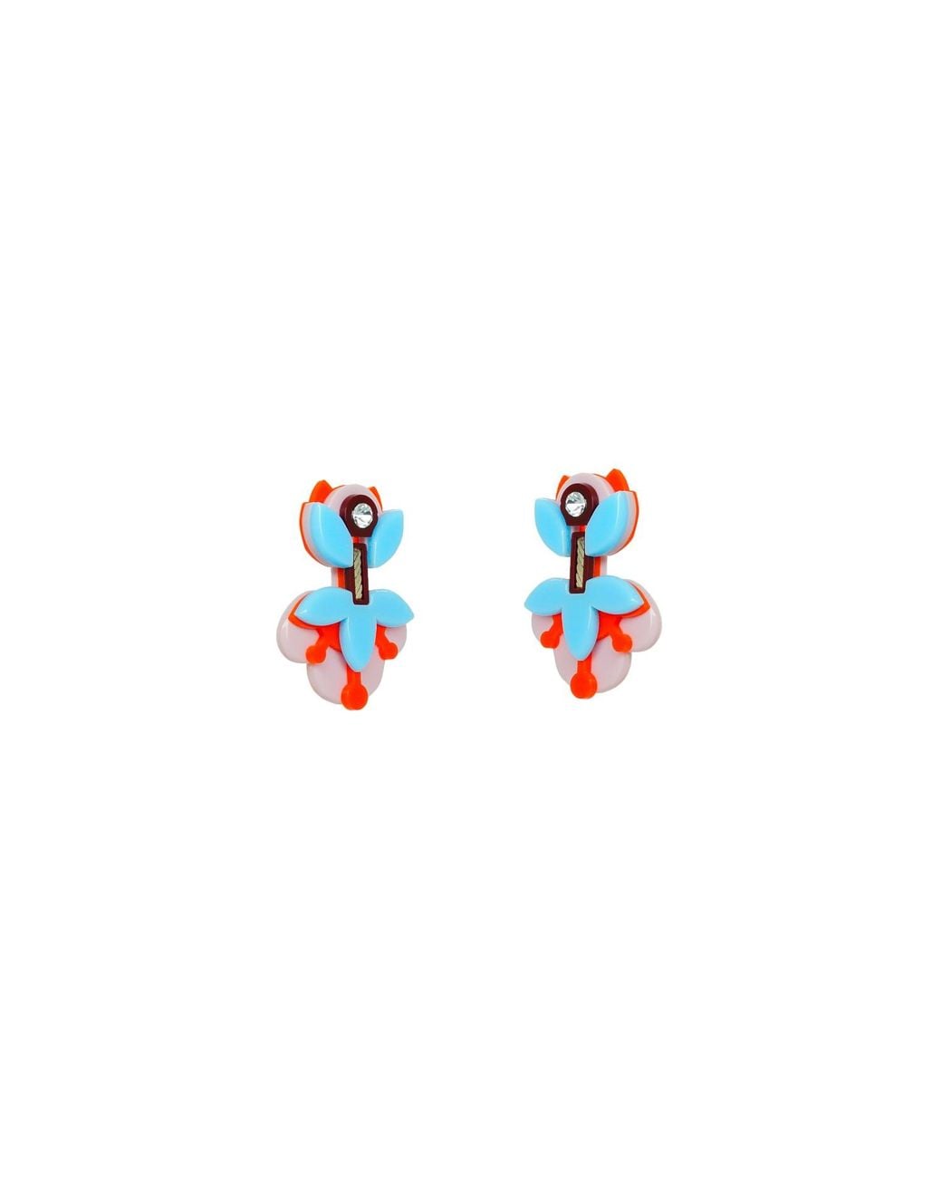 Gissa Bicalho Multicolor Handmade Acrylic Earring Petunia Medium