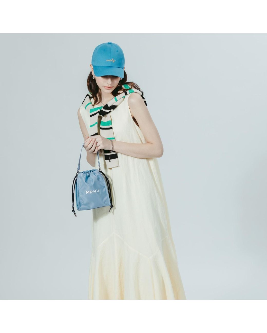 MARHEN.J Blue Recycled Nylon Mini Cross Bag