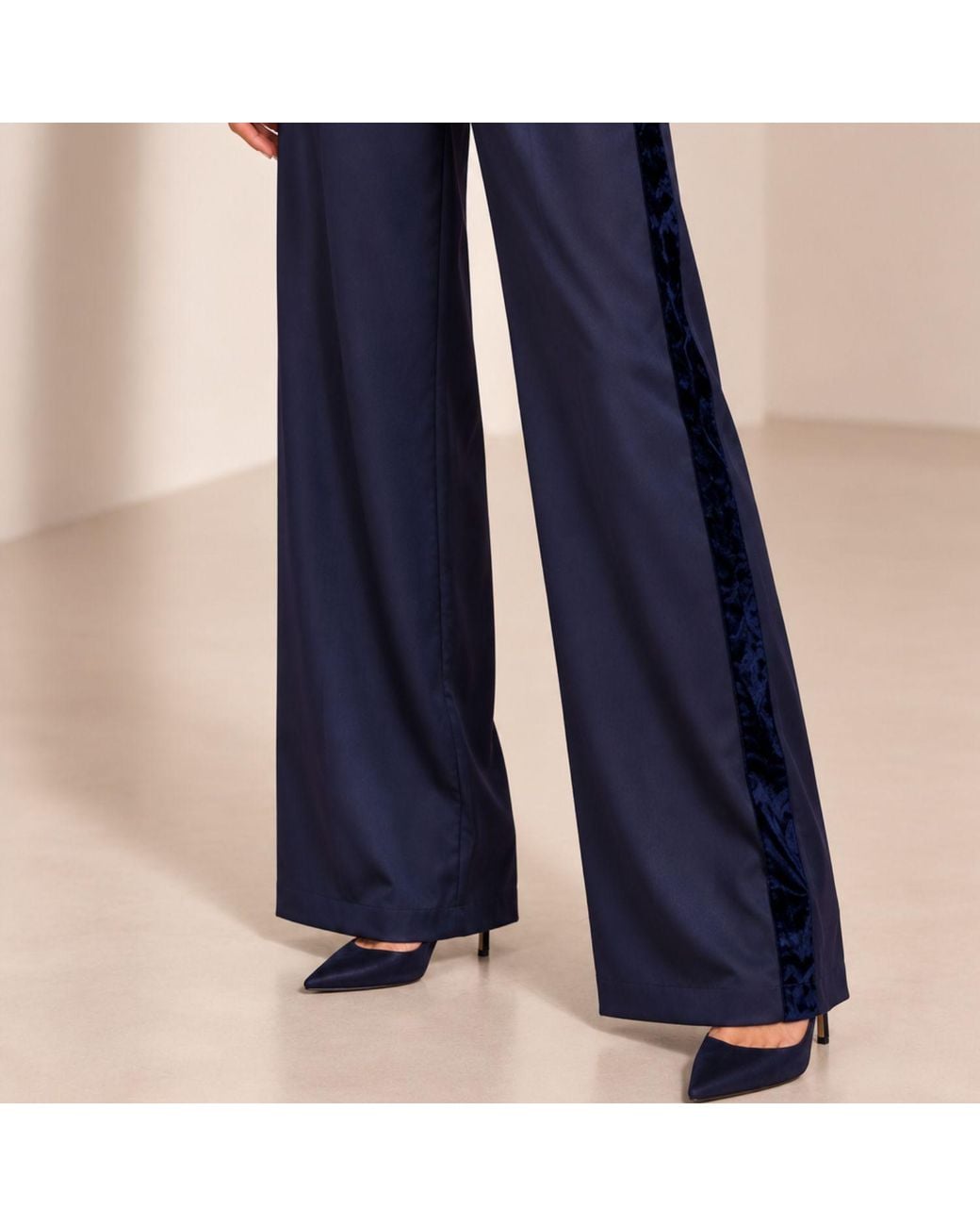Luella Fashion Blue Evangeline Trousers With Velvet Stripe