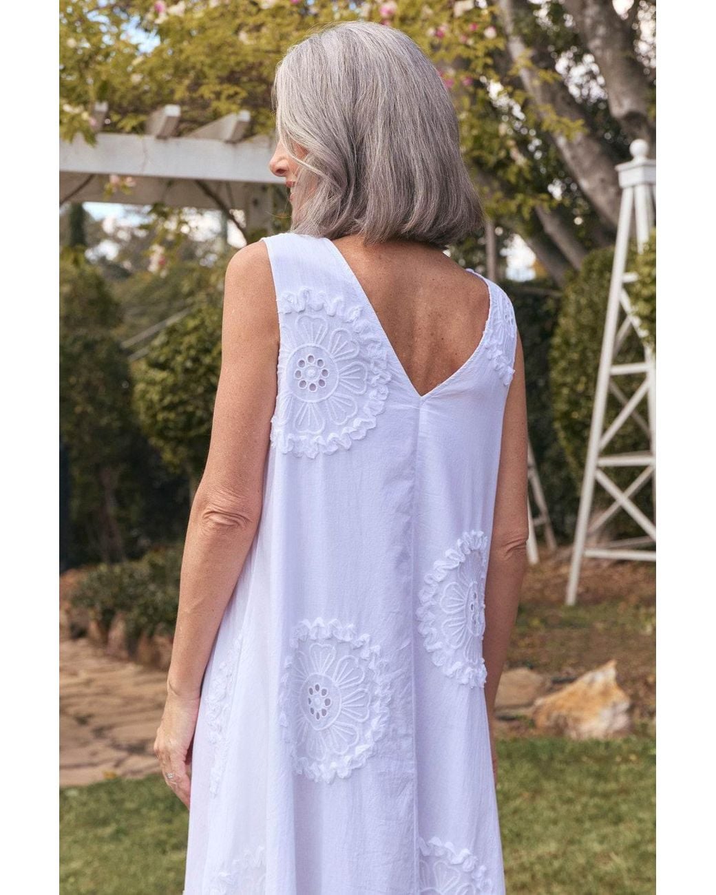 Adrift Clothing White Suzie Reversible Swing Dress
