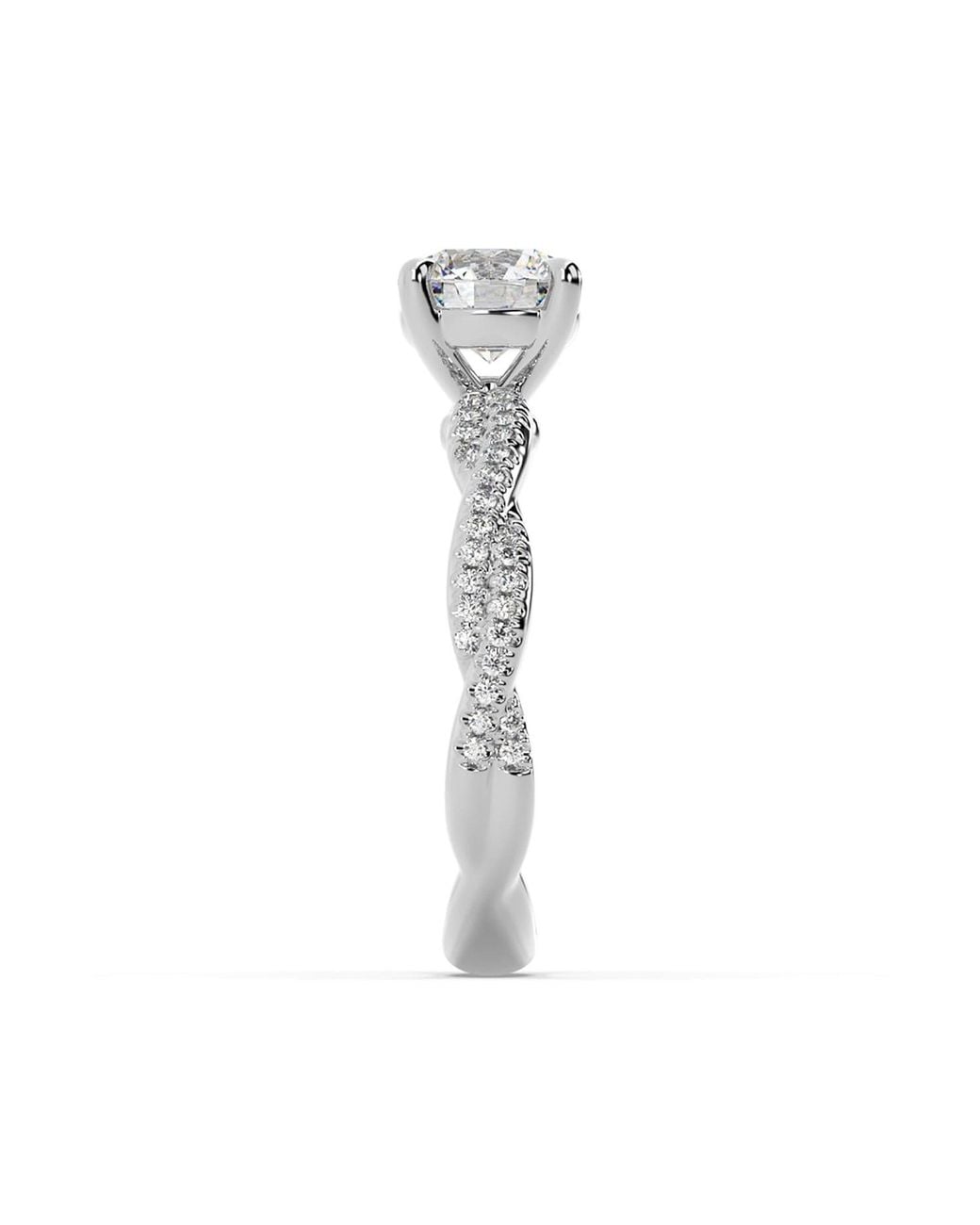 Artisan White 14K Solitaire Ring With Round Lab-Grown Diamond