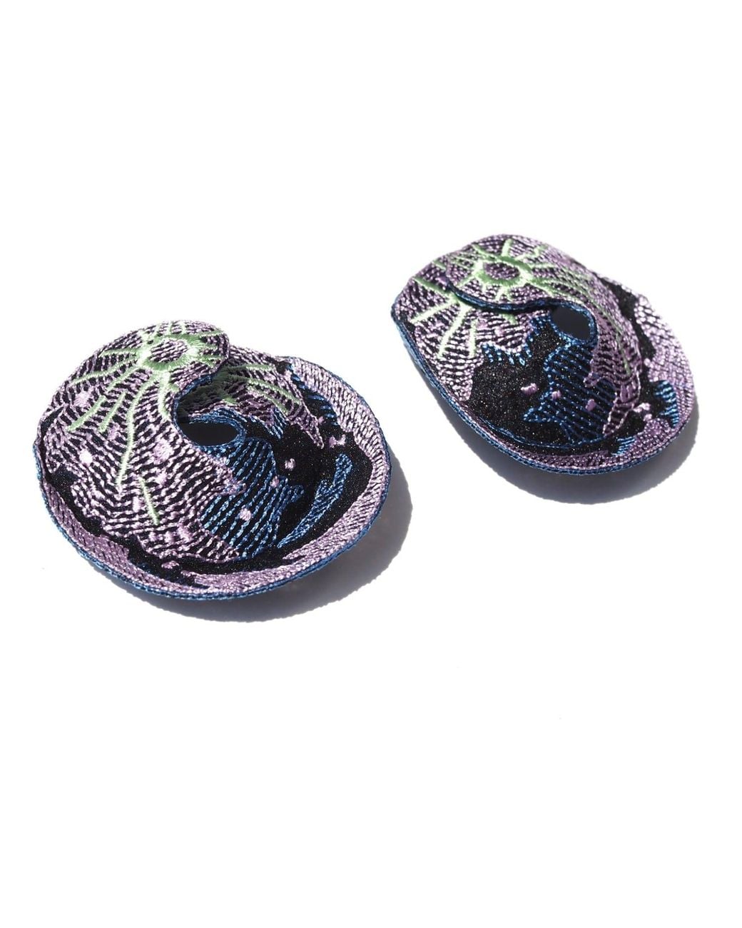 Nana Watanabe Blue Moonglow Embroidered Earrings