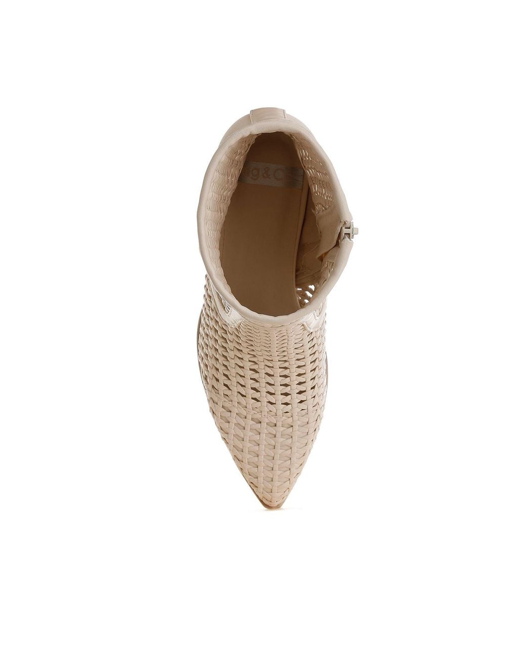 Rag & Co Natural Artisole Woven Pleather Block Heel Boots