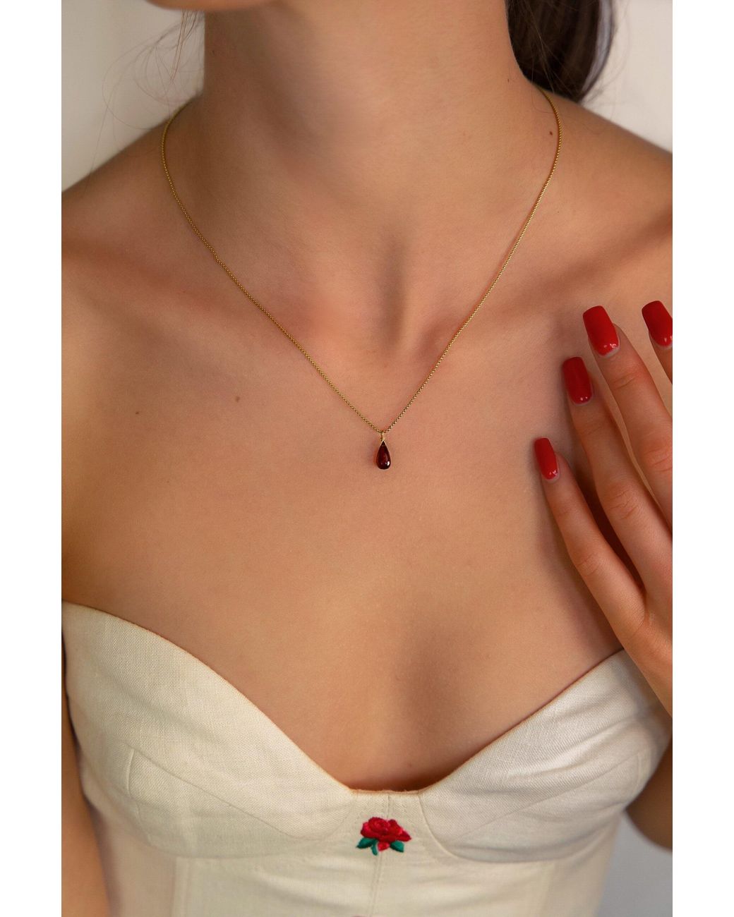 Katy Faye Metallic Colette Garnet Earrings