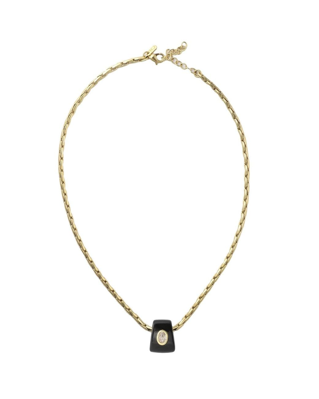 Hye Jane Jewelry Metallic Bowie Obsidion Gemstone Slider Necklace
