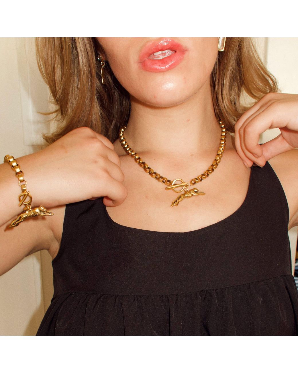 Sccollection Metallic Roxy Cheetah Necklace