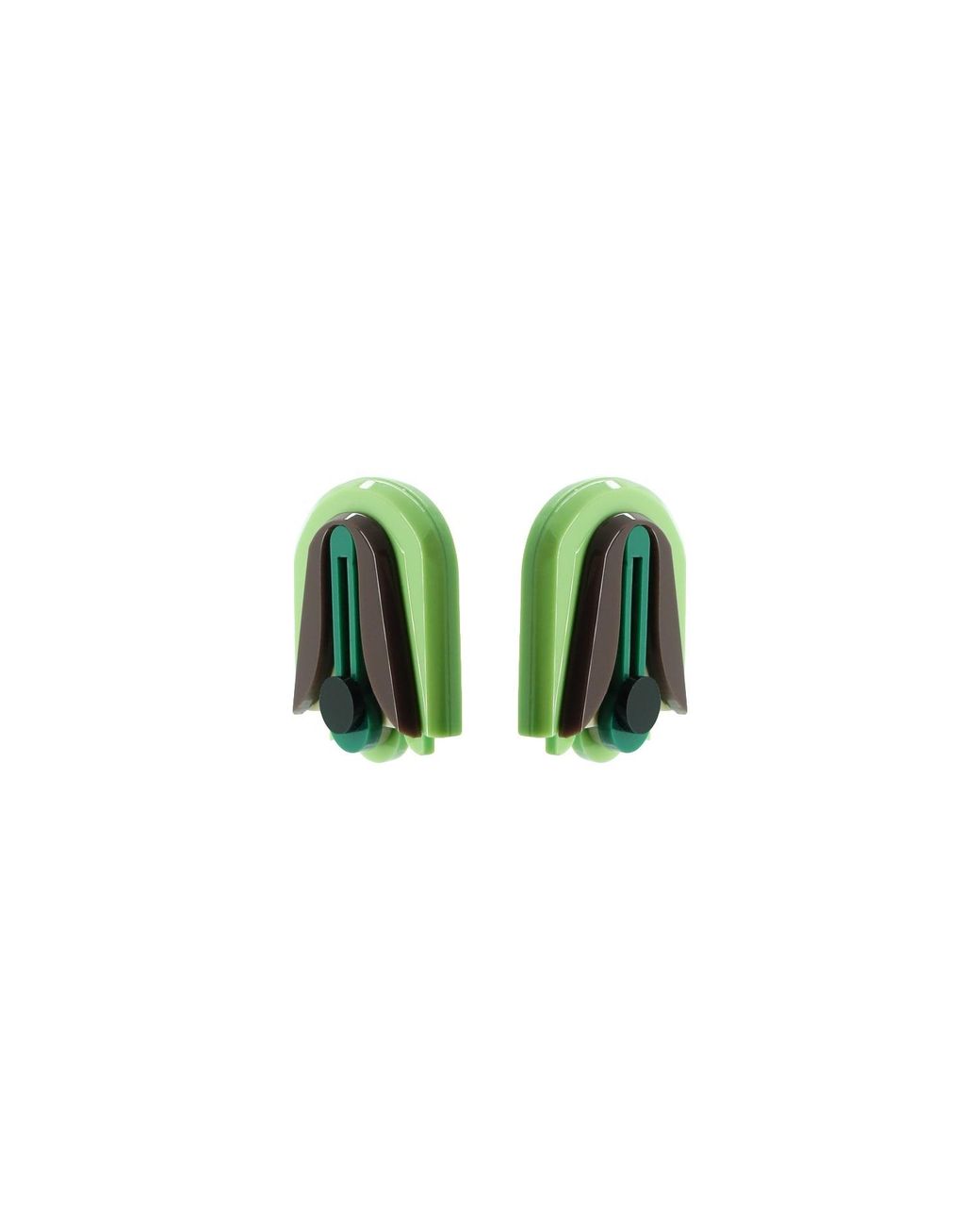 Gissa Bicalho Green Handmade Acrylic Earring Ninphea Short