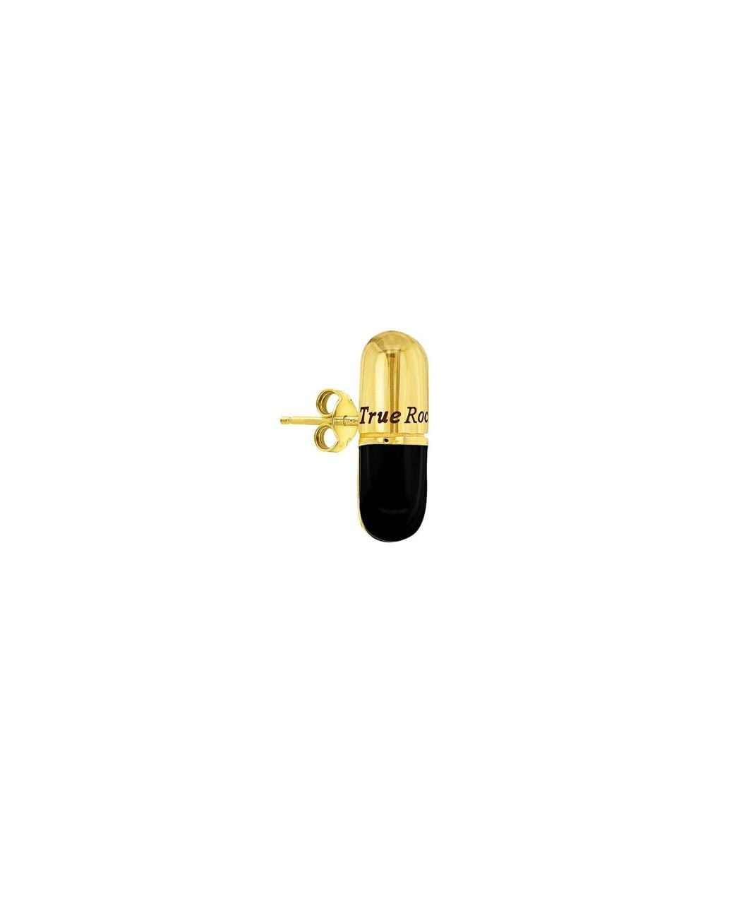 True Rocks Metallic 18Kt Plate & Pill Stud Earring for men