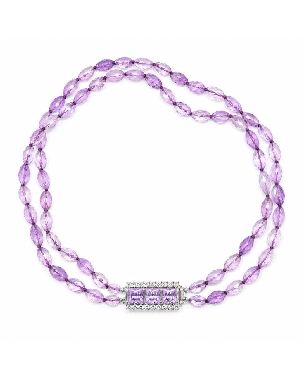 Mineralgems•Studio Purple Lilac Amethyst Two-Strand Choker