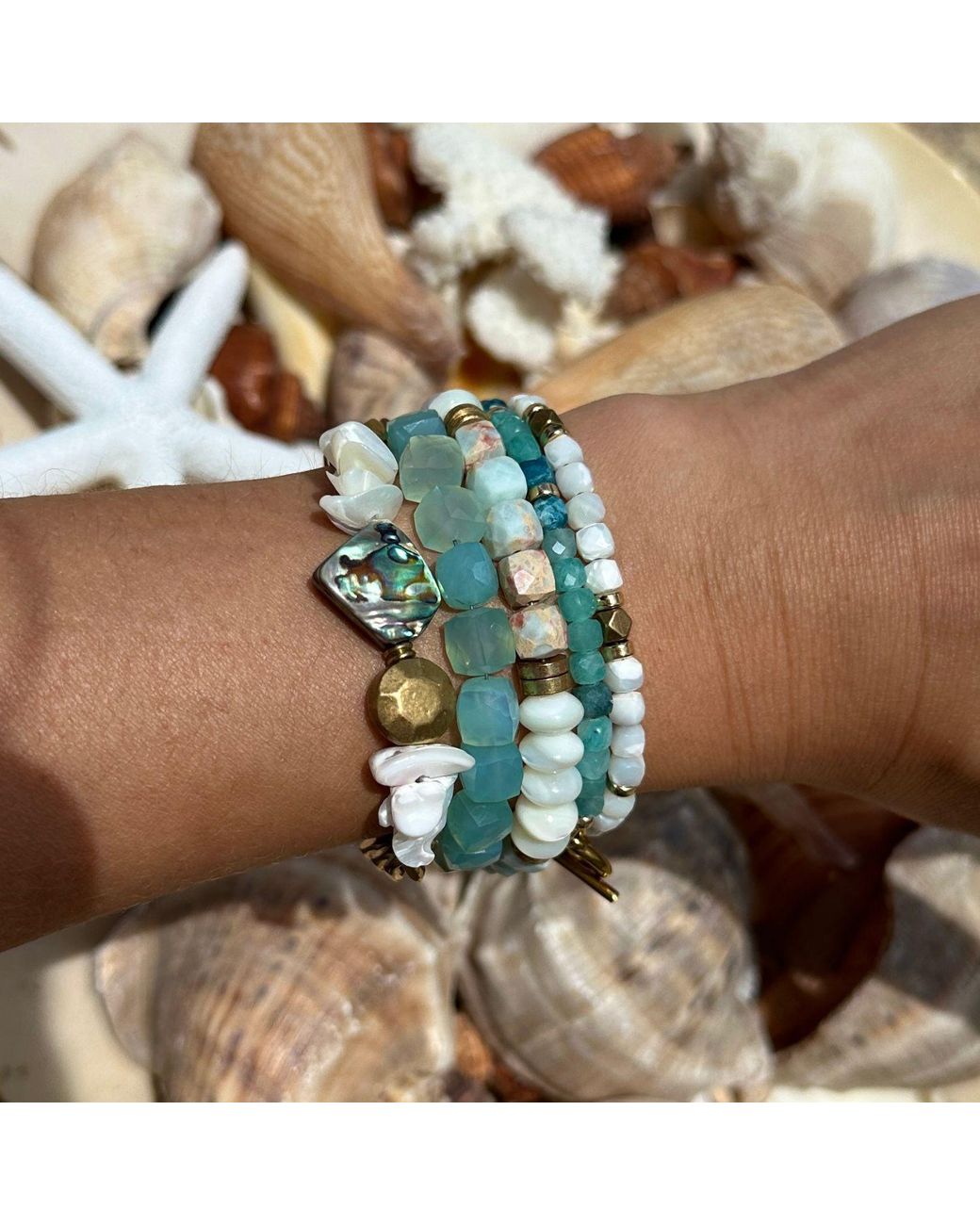 Rachel Nathan Blue Slim: Apatite & Amazonite Bracelet