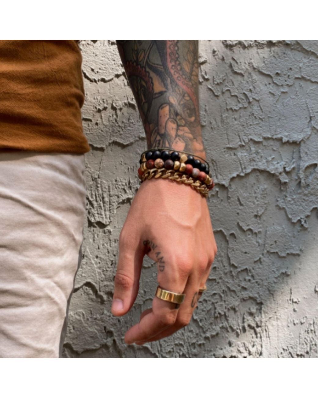 Rachel Nathan Blue Narrow: Matte Agate Bracelet for men