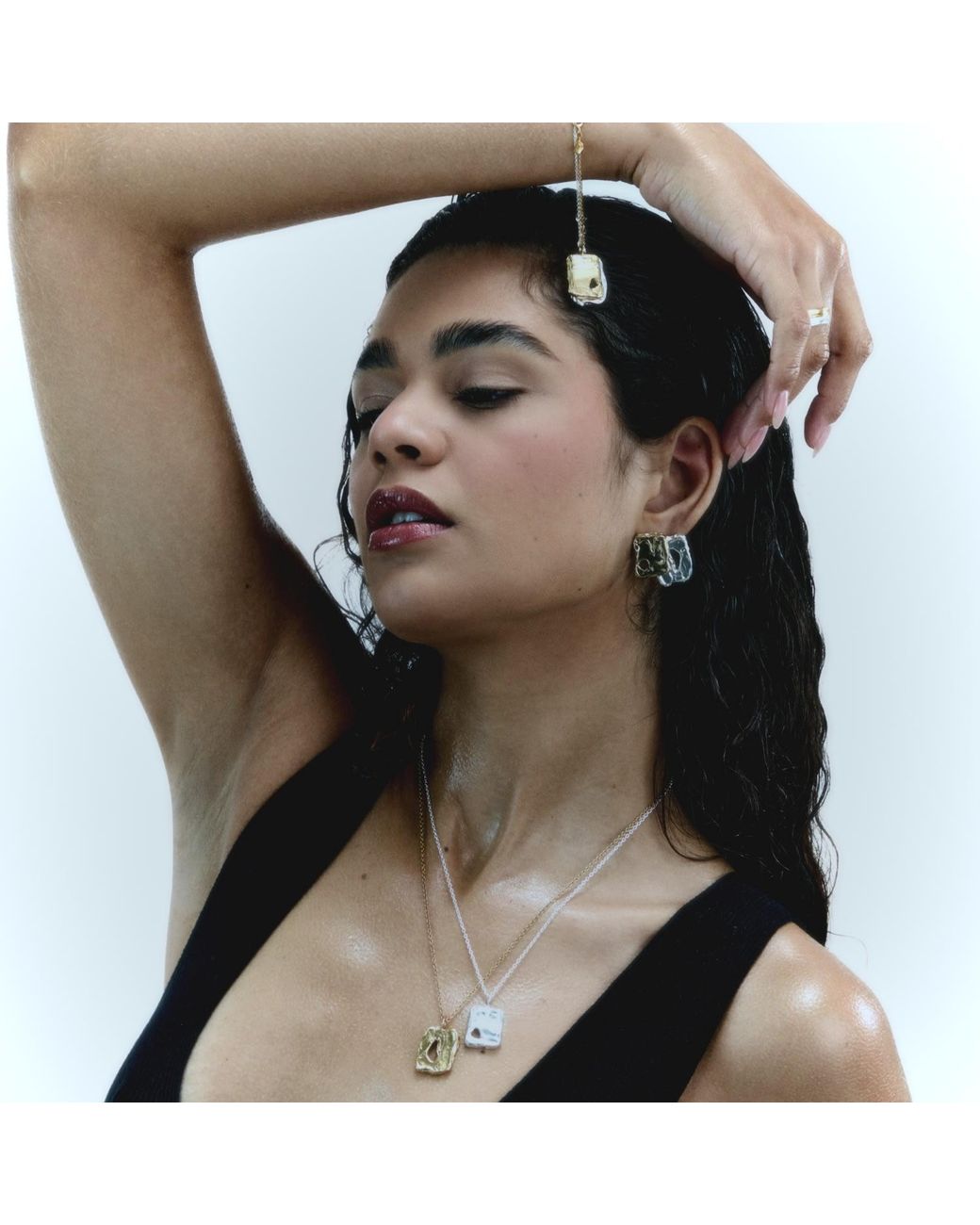 De Roms Metallic Large Abstract Molten Soulmate Necklace