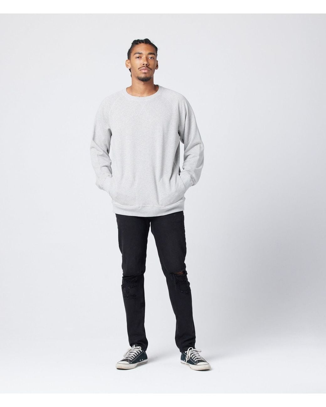 Known Supply Gray Pocket Crewneck Sweatshirt
