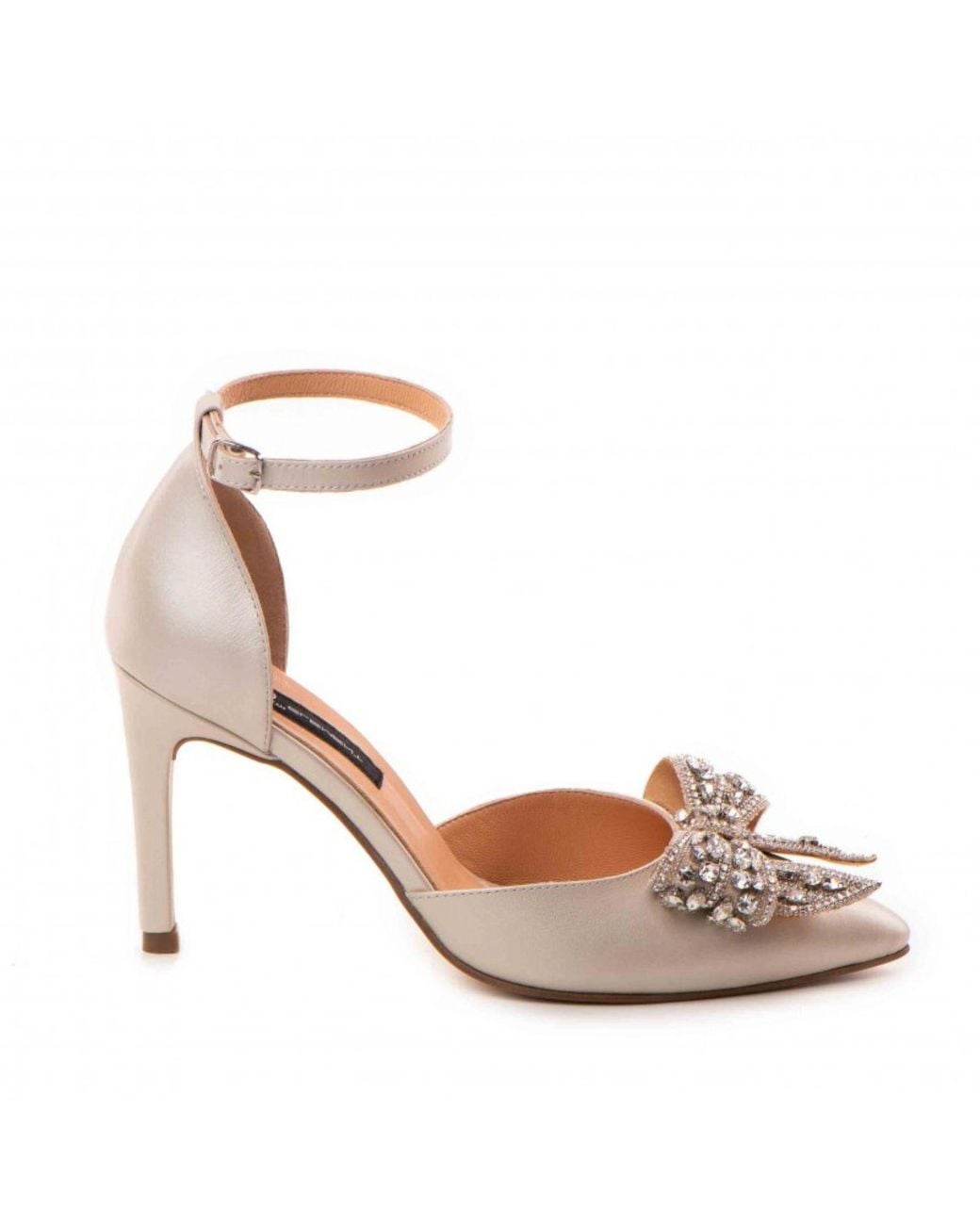 The 5Th Element Pink Neutrals Pearl Ivory Crystal Bow Stiletto