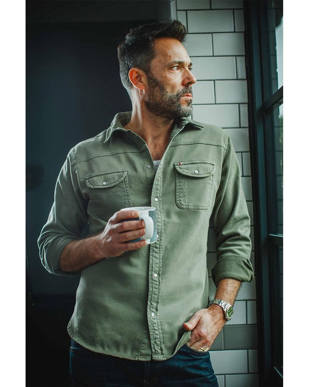 &SONS Trading Co Green Sunday Shirt Army 2 for men