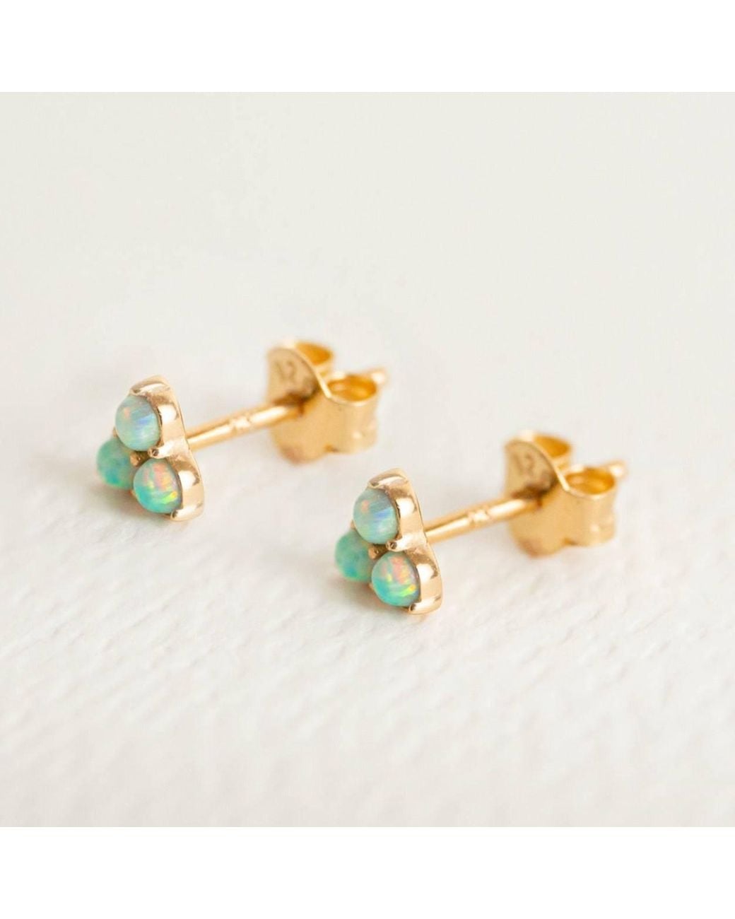 Claire Hill Designs Metallic Triple Opal Mini Stud Earrings