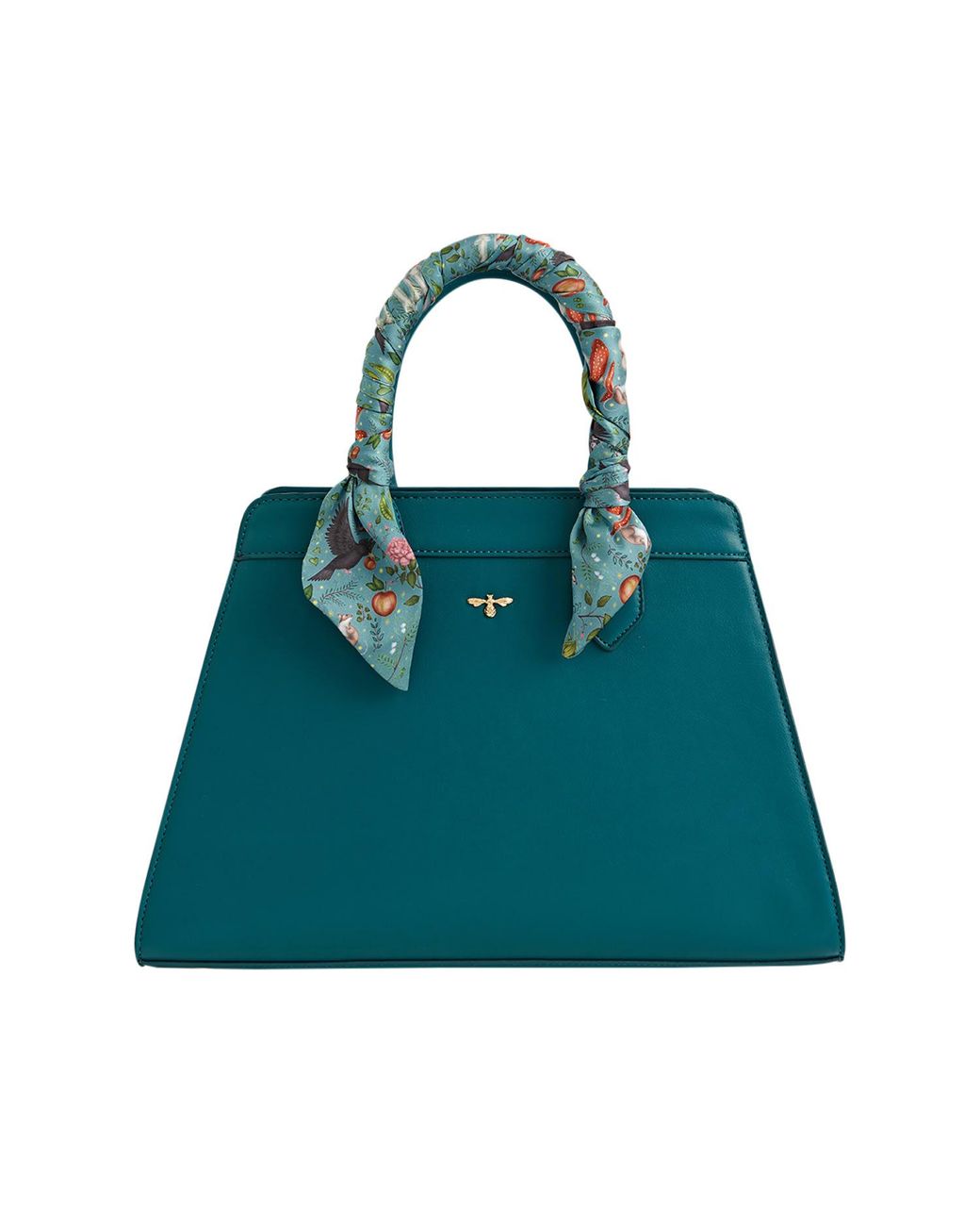 Fable England Blue Printed Vegan Leather Tote Bag