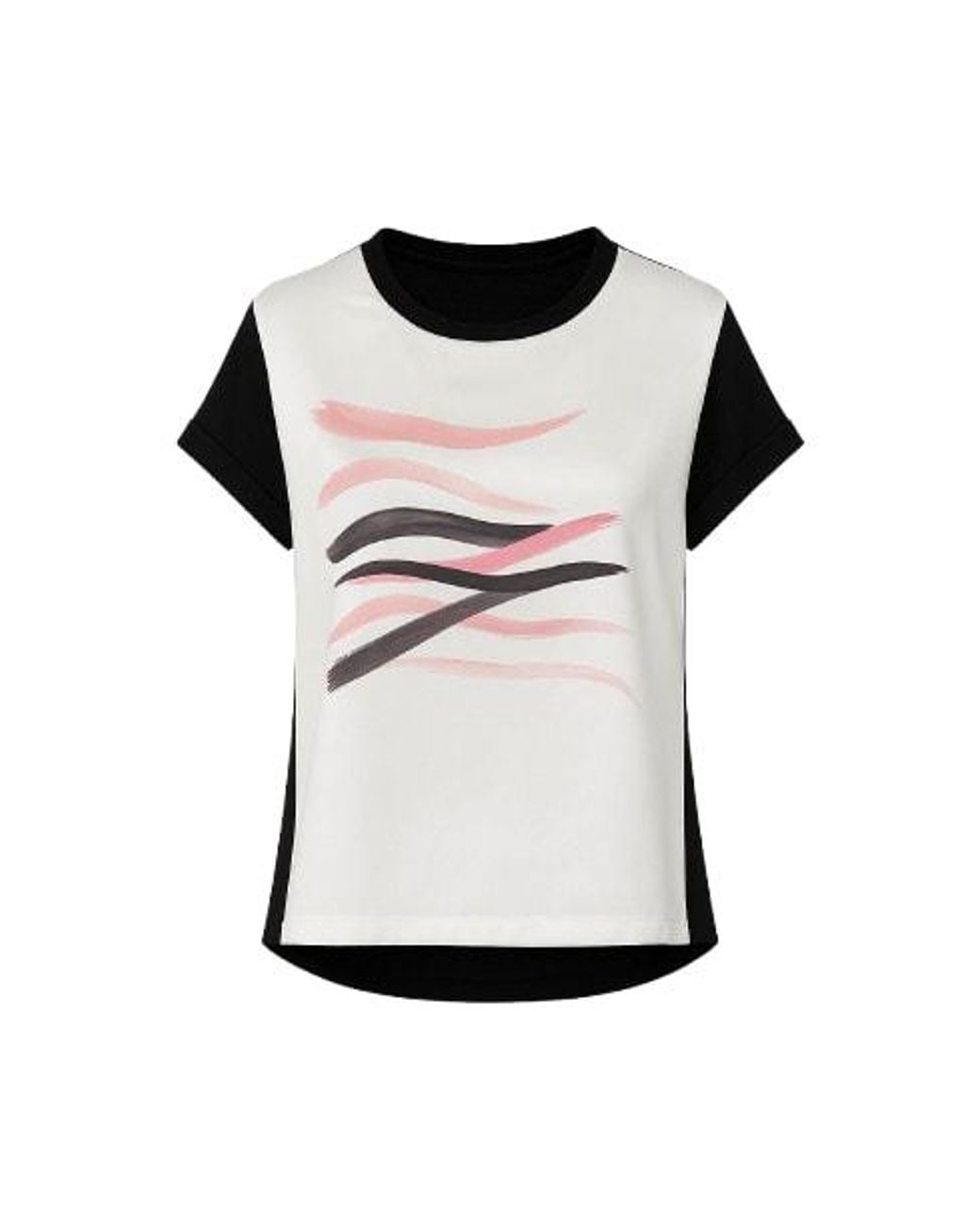Conquista Black Neutrals Cap Sleeve Print Top By Fashion