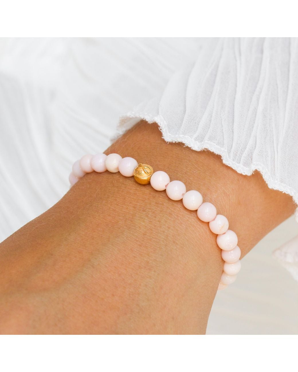 With Love Darling Pink Infinity Opal Bead Bracelet