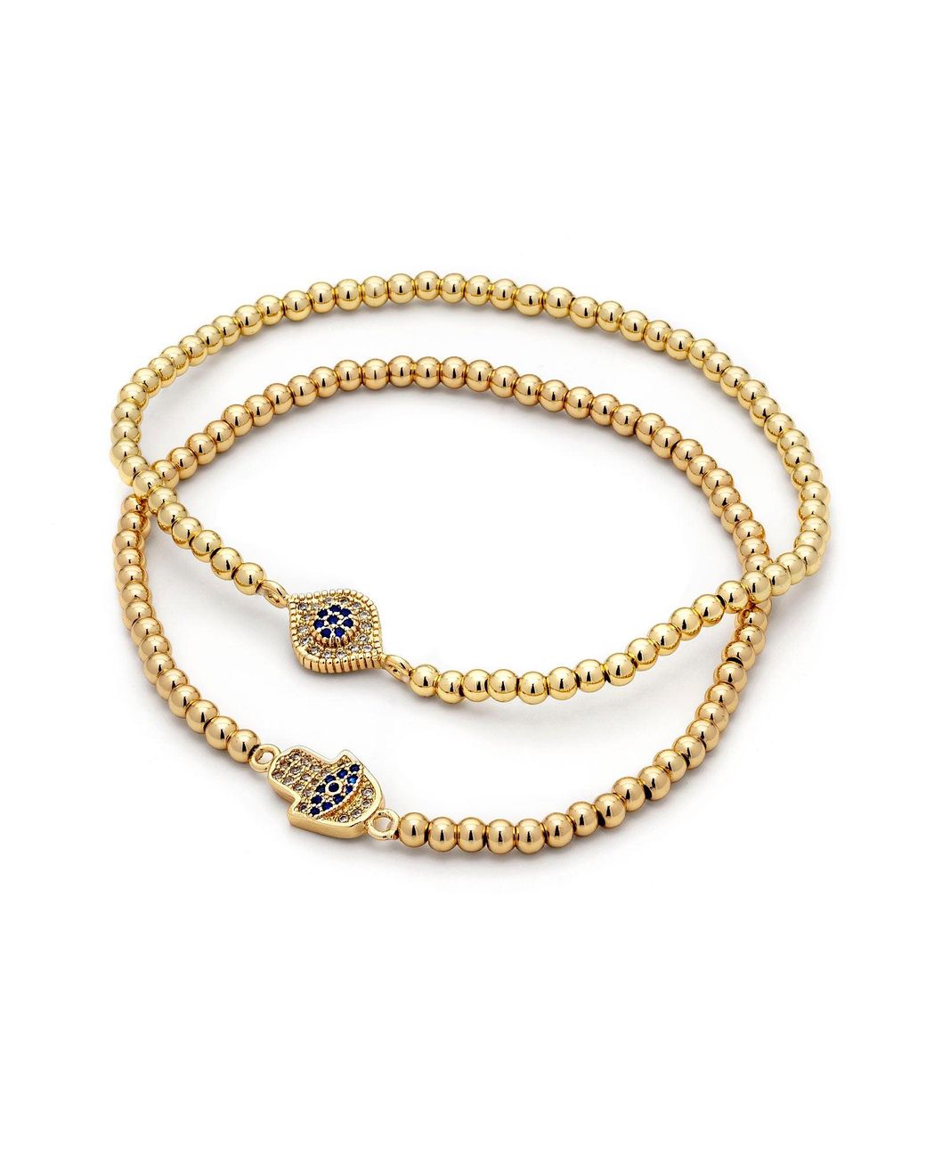 Crystals and Co Metallic Protection Bead Bracelet Set
