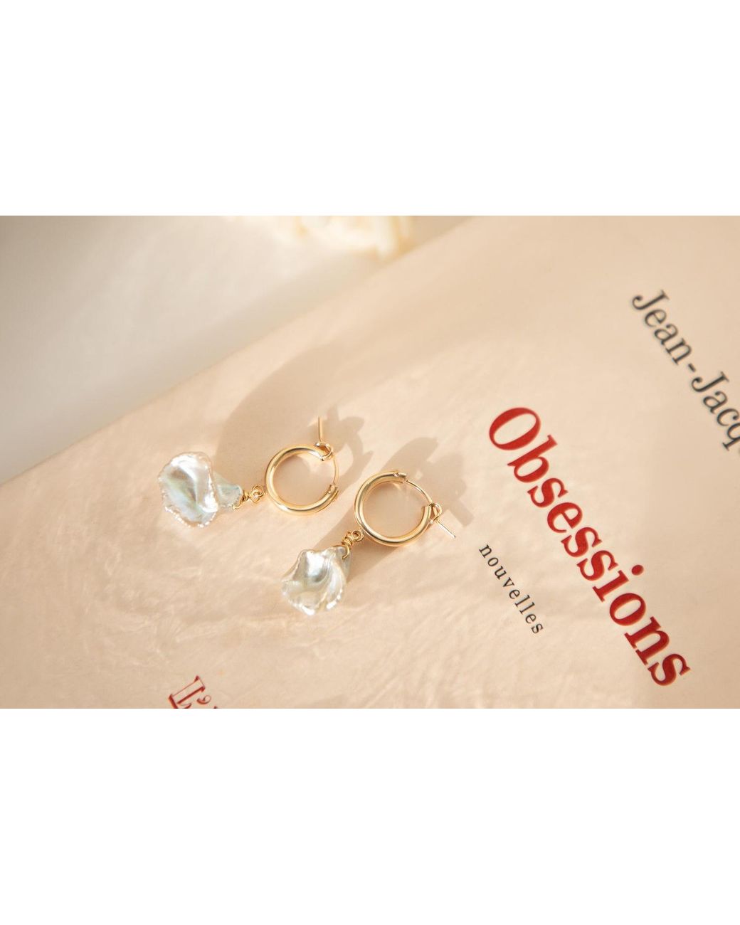 Katy Faye Metallic Joann Pearl Earrings