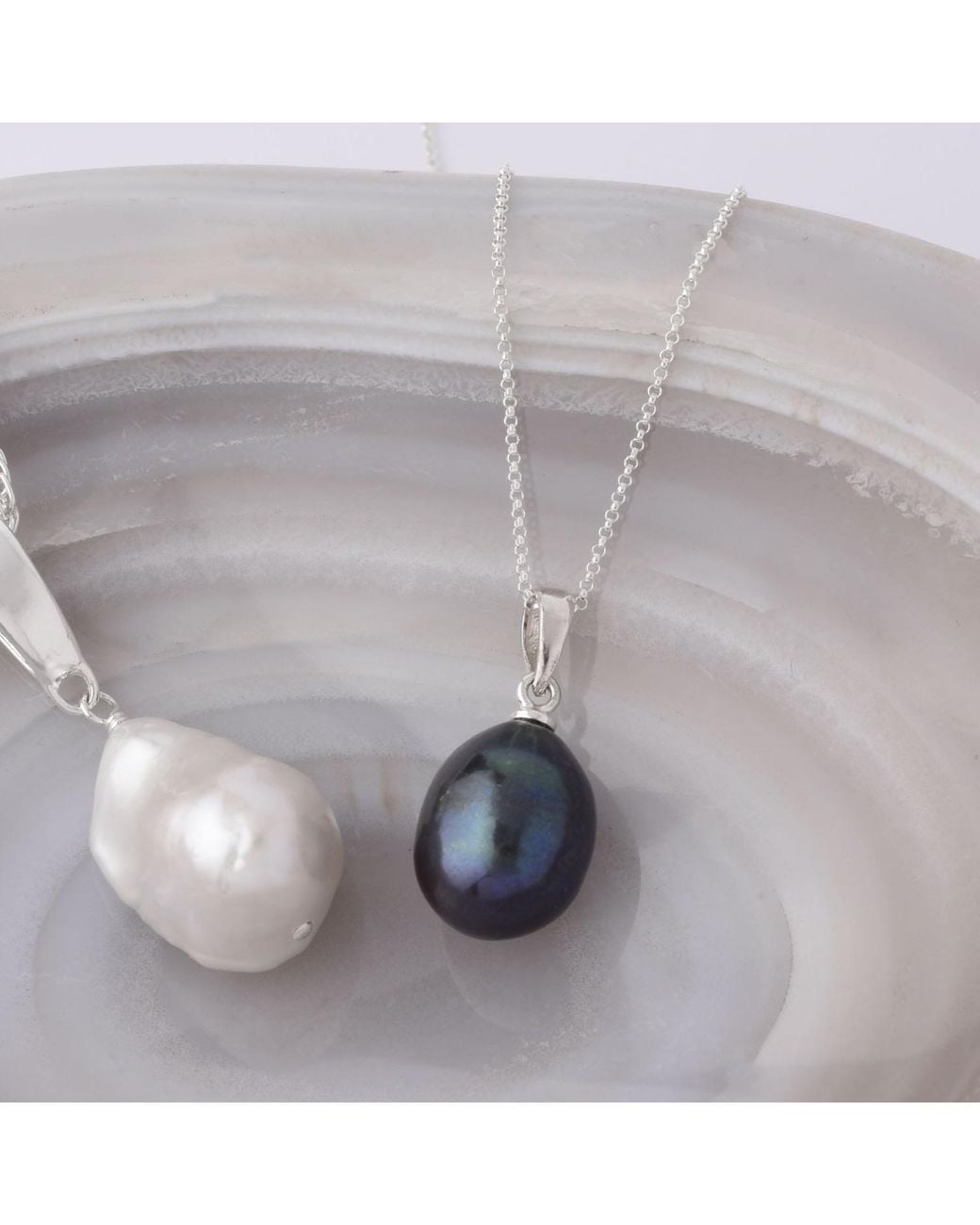 Nellou Jewellery Blue Ellen Peacock Pearl Drop Necklace