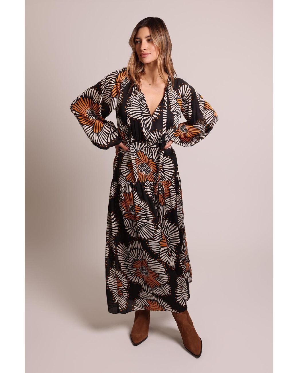 Traffic People Multicolor Holding On Floral Blame Maxi Dress