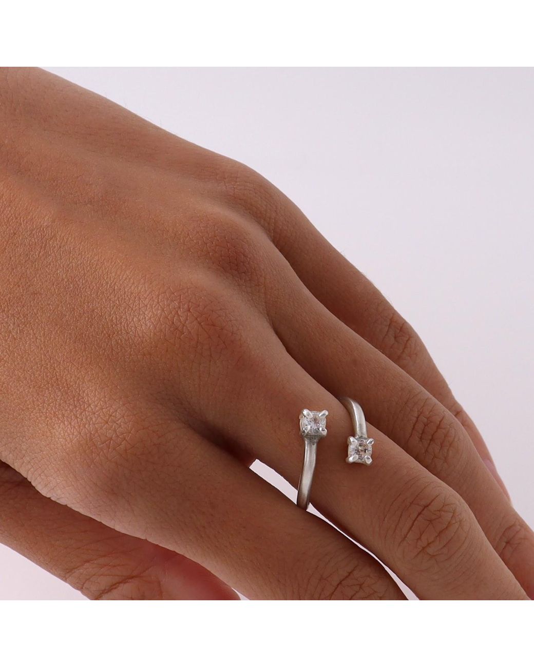 Gabriella Alicia White Sapphire Toi Et Moi Wrap Ring