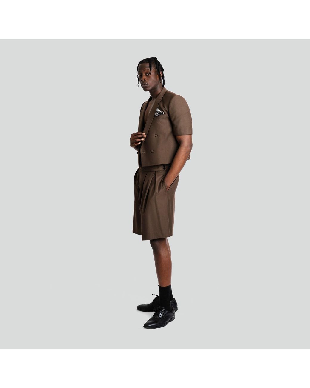 Maui X Lolita Brown André Espresso Cropped Blazer for men