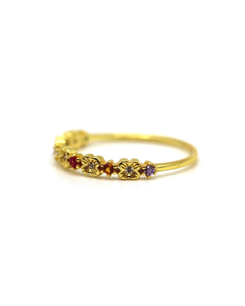 VicStoneNYC Fine Jewelry Metallic Persimmon Blossom Symphony Gem Ring