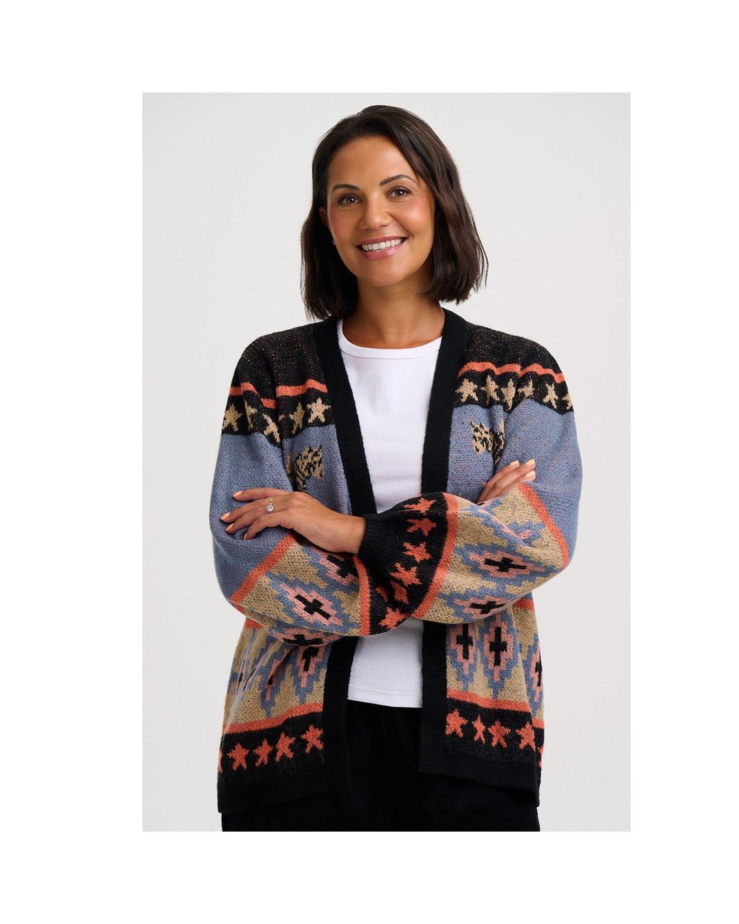Sugarhill Black Yvette Cardigan Tigers