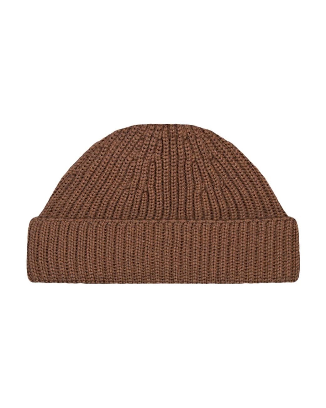 Paul James Knitwear Brown Heavyweight Extra Fine Merino Caster Fisherman Beanie for men