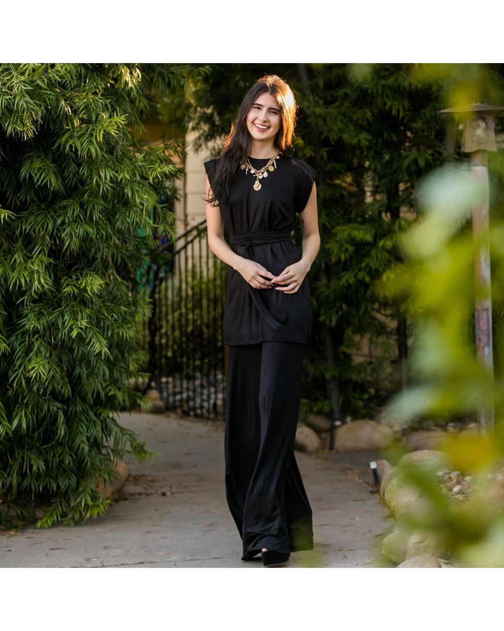 Jennafer Grace Black Tunic With Tie