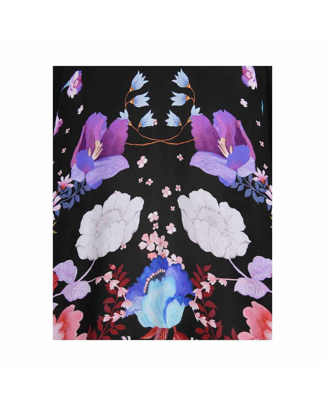 Meng Purple Watercolour Flowers Silk Georgette Kaftan