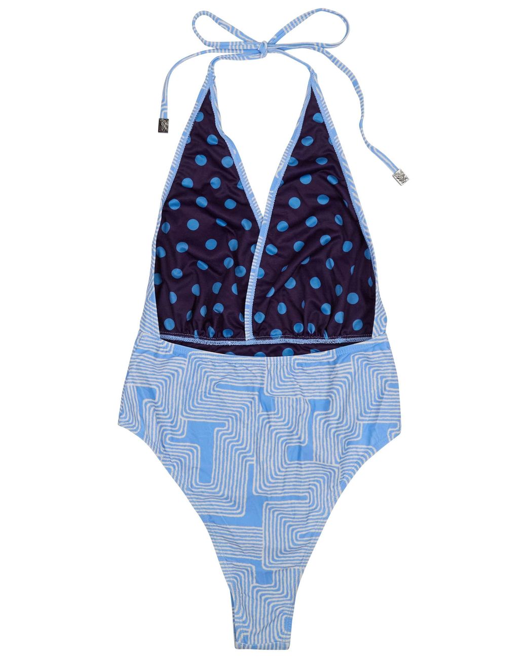 Lords of Harlech Blue Xena Inter Twine Halter One-Piece Swimsuit