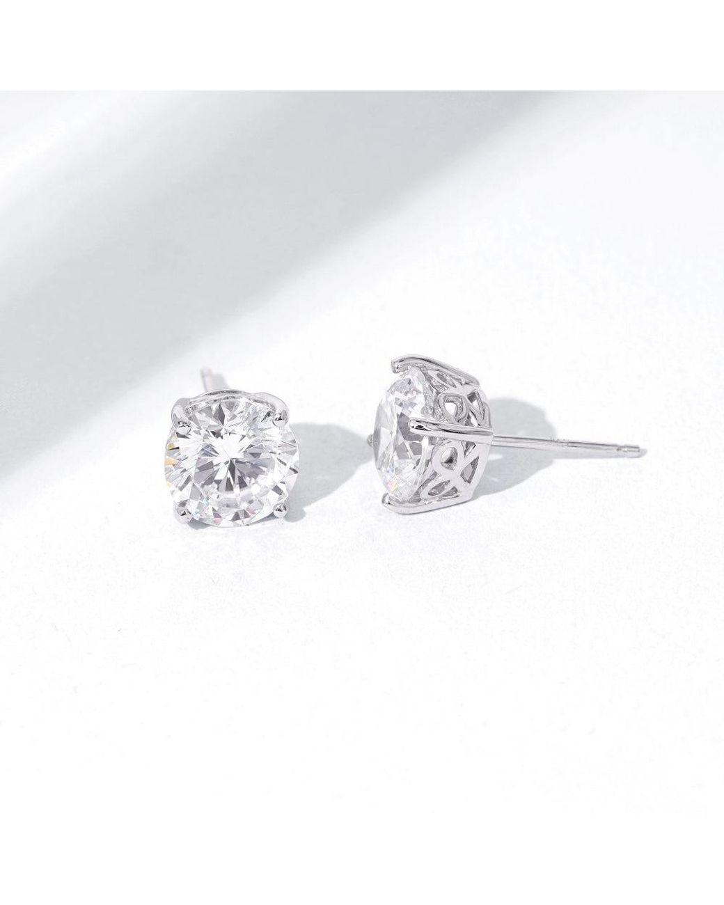 Diamonbliss Metallic 8.5Mm Round Cut Solitaire Stud Earrings
