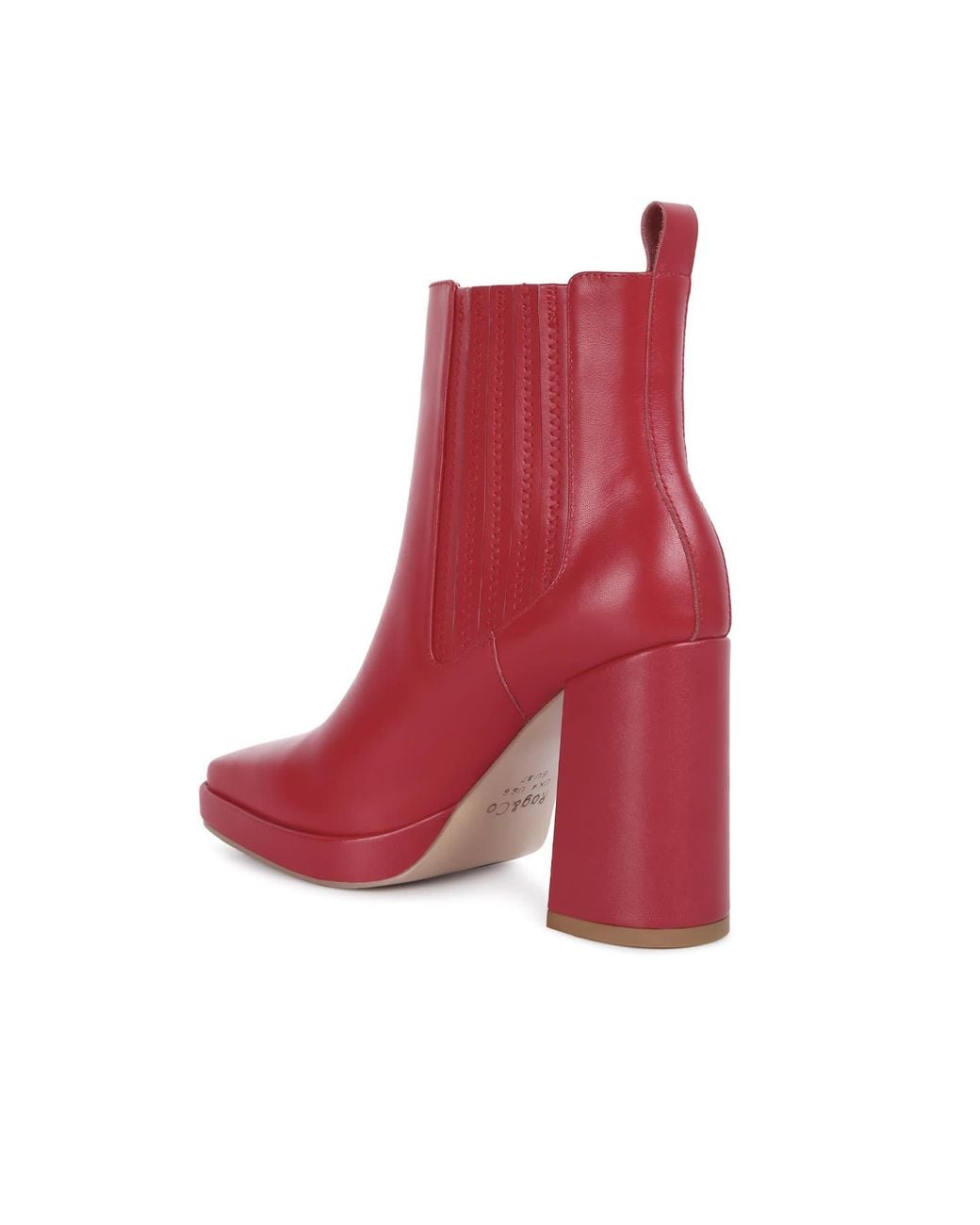 Rag & Co Red Grape-Vine High Heeled Leather Boot