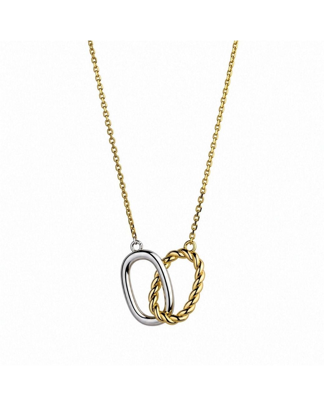 Belinda Jewelz Metallic Mixed Metal Twisted Rings Necklace