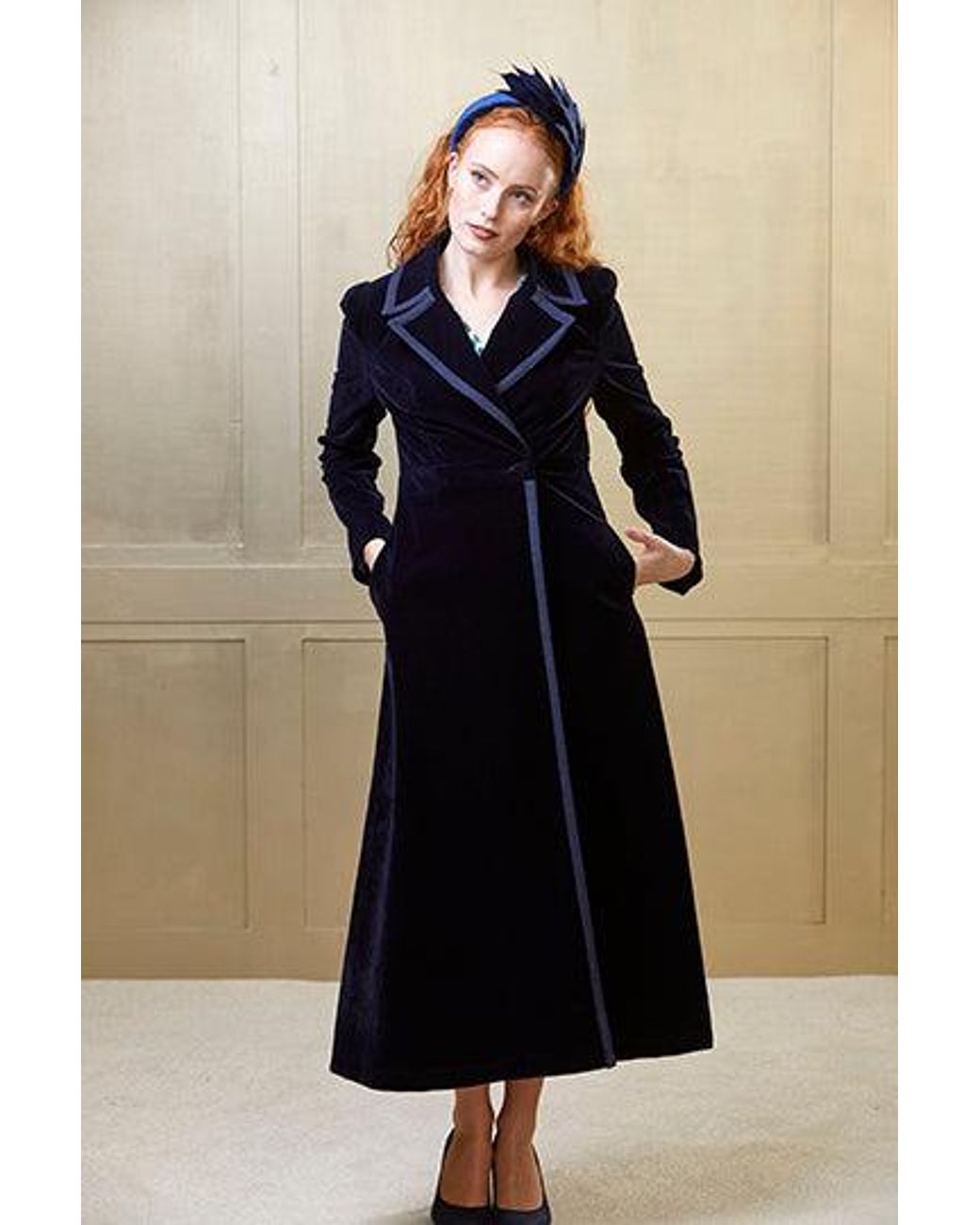 Guinea London Black Velvet Dress Coat
