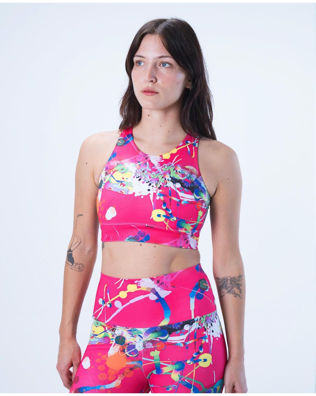 Lilia Munn Pink High Support Racerback Sports Bra–