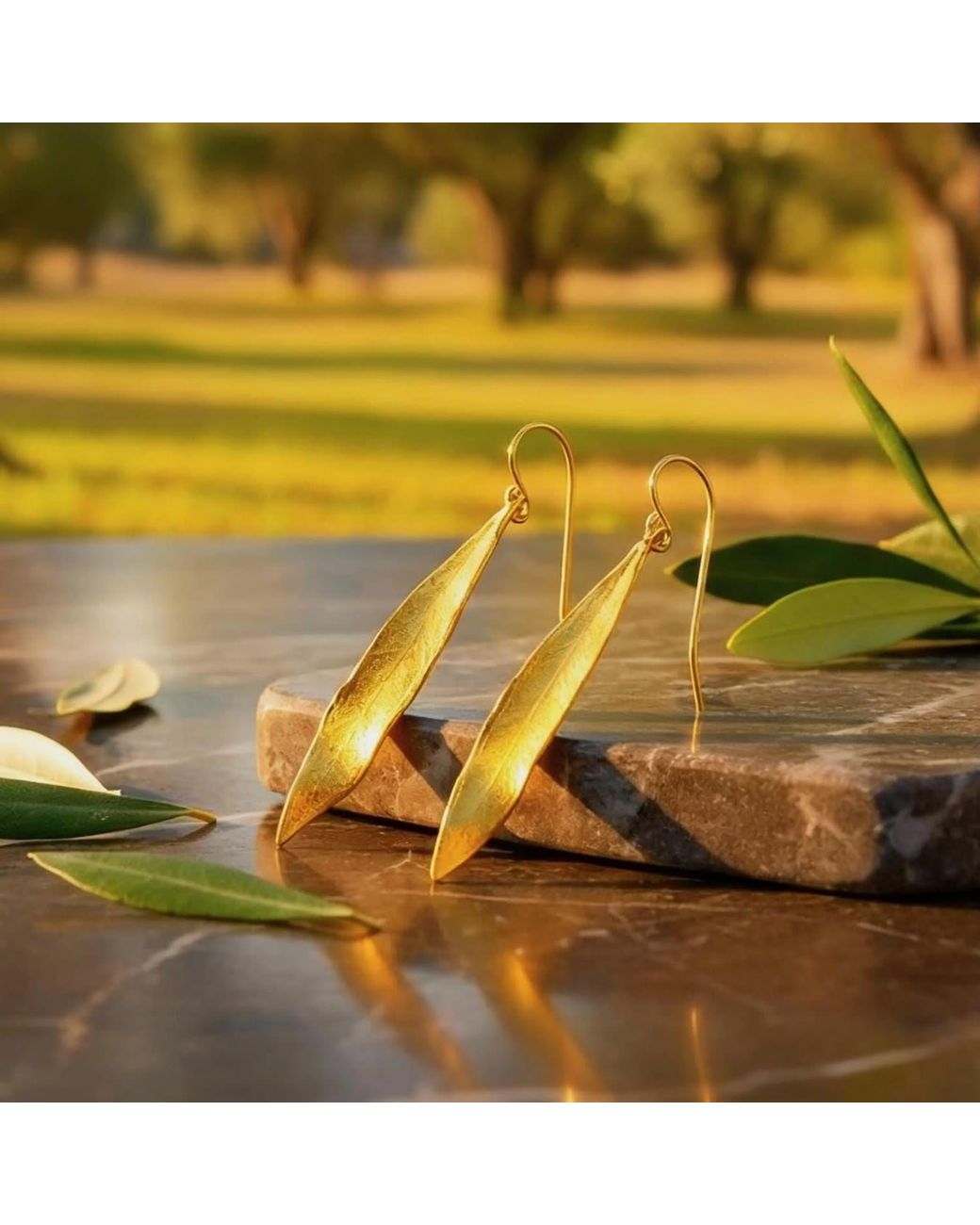 Mother Nature Jewelry Metallic Leaf Earrings, Handmade Statement Dangles