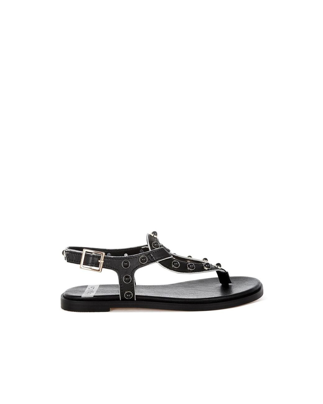 Ad Rag Com Rag & Co Avens Pearl Rivet Studded Flats in Black | Lyst